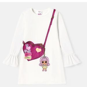 L.O.L. SURPRISE! Kid Girl Mother's Day Bag Print Long-sleeve Cotton Dress
